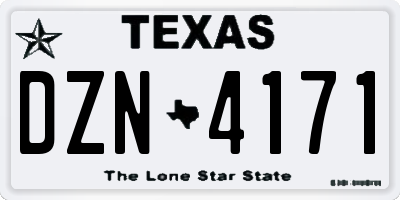 TX license plate DZN4171