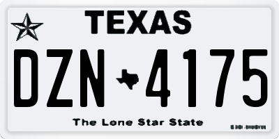 TX license plate DZN4175