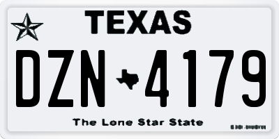 TX license plate DZN4179