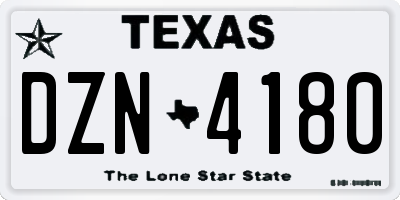 TX license plate DZN4180