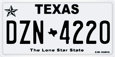 TX license plate DZN4220