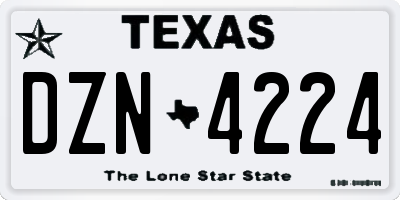TX license plate DZN4224