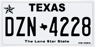 TX license plate DZN4228