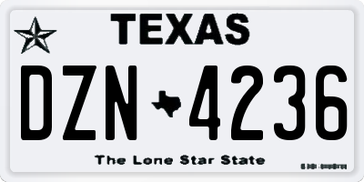 TX license plate DZN4236