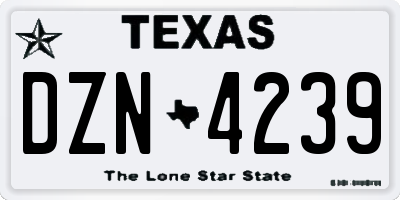 TX license plate DZN4239