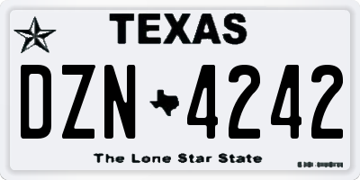 TX license plate DZN4242