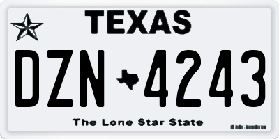 TX license plate DZN4243