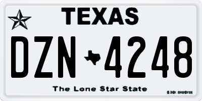 TX license plate DZN4248