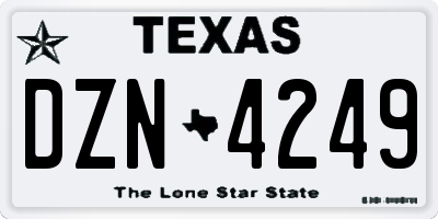 TX license plate DZN4249