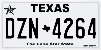 TX license plate DZN4264