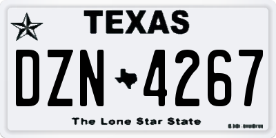 TX license plate DZN4267