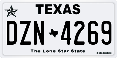 TX license plate DZN4269