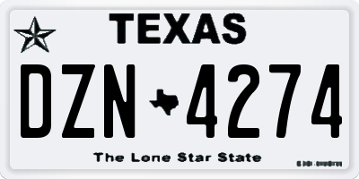 TX license plate DZN4274