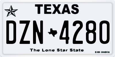TX license plate DZN4280