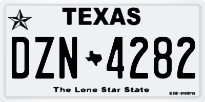 TX license plate DZN4282