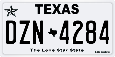 TX license plate DZN4284