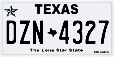 TX license plate DZN4327