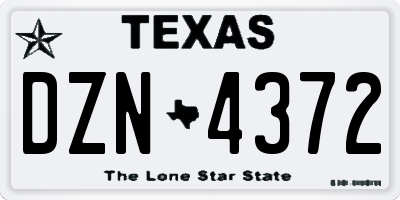 TX license plate DZN4372