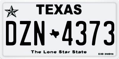 TX license plate DZN4373