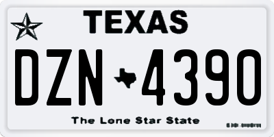 TX license plate DZN4390