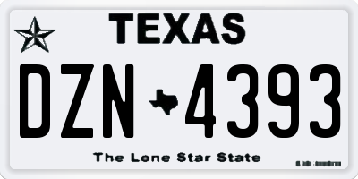 TX license plate DZN4393