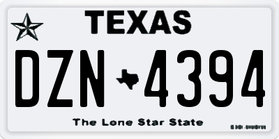 TX license plate DZN4394