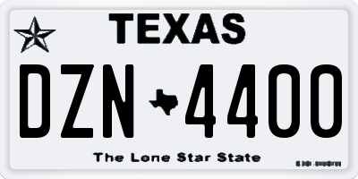 TX license plate DZN4400