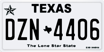 TX license plate DZN4406