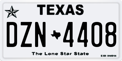 TX license plate DZN4408