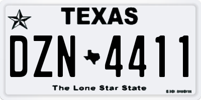 TX license plate DZN4411