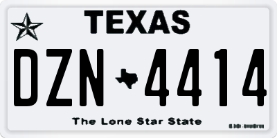 TX license plate DZN4414