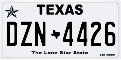TX license plate DZN4426