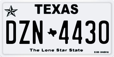 TX license plate DZN4430