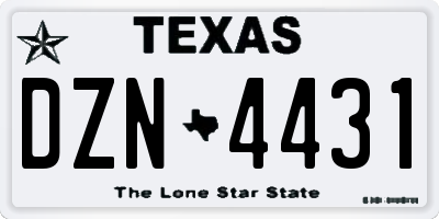 TX license plate DZN4431