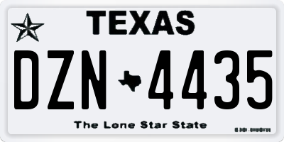 TX license plate DZN4435