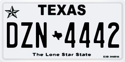 TX license plate DZN4442