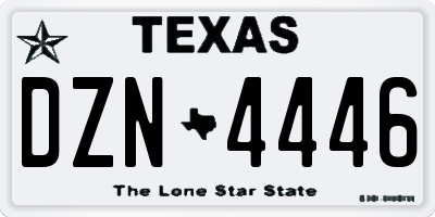 TX license plate DZN4446