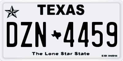 TX license plate DZN4459