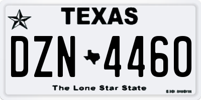 TX license plate DZN4460