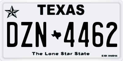 TX license plate DZN4462