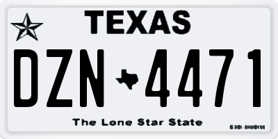 TX license plate DZN4471