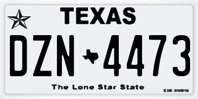 TX license plate DZN4473