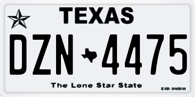 TX license plate DZN4475