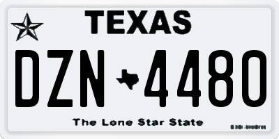 TX license plate DZN4480