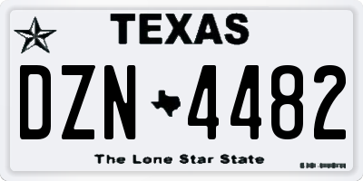 TX license plate DZN4482