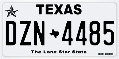 TX license plate DZN4485