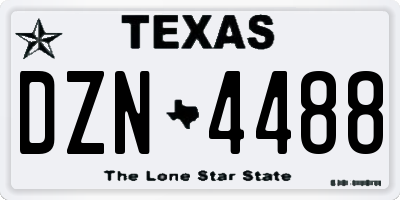 TX license plate DZN4488