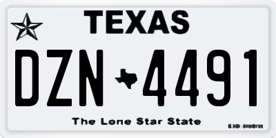 TX license plate DZN4491