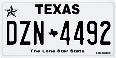 TX license plate DZN4492