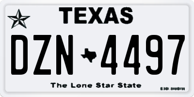 TX license plate DZN4497